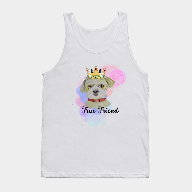 Fun Dog True Friend Tank Top by Prilidiarts